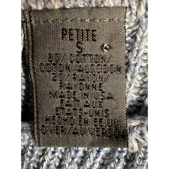 Liz Wear Petite Blue Sweater PS Tight Ribbed Knit Comfortable USA - Picture 11 of 14